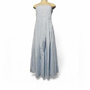 Elegant Blue Strapless Dress